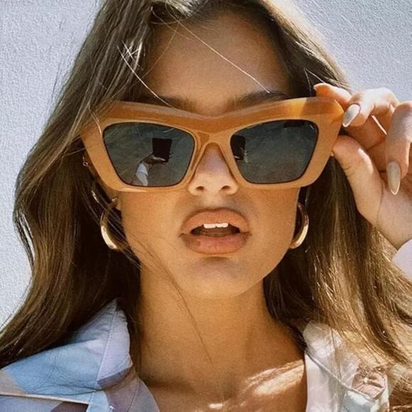 Vintage Cat Eye Square Jelly Colored Sunglasses main image 5